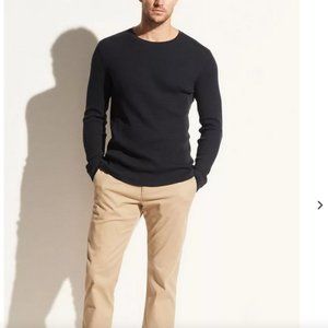 Vince Navy Long Sleeve Waffle Knit Shirt Size Large